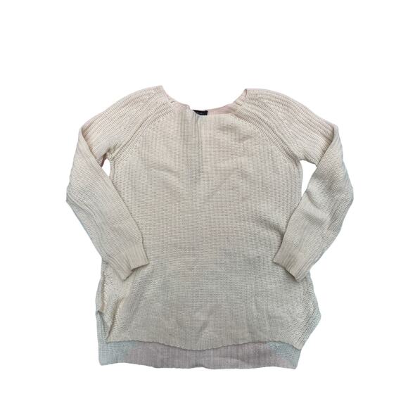Theory Cashmere Cream Sweater Long Sleeve Pullover Petite Size P - Picture 1 of 6